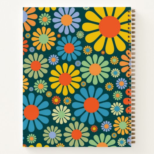 Het  behang van 1960 Gepersonaliseerd Notitieboek (Achterkant)