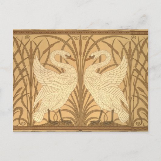 Het behangontwerp van de zwaan briefkaart (Voorkant)
