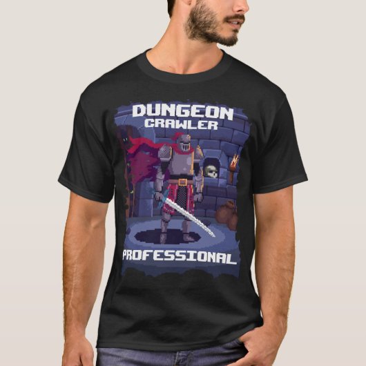 Het beheersen van de diepten: Dungeon Crawler Pro T-shirt (Voorkant)