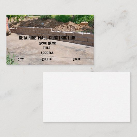 Het behouden van muurbouw visitekaartje (Voorkant / Achterkant)