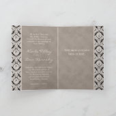 Het Beige Damast van het Wenskaart van de (Binnen)