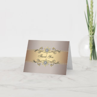 Het beige Goud van Champagne dankt u Kaarten
