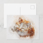 Het bekijken Kat | ABSTRACT | WATERVERF Briefkaart (Voorkant / Achterkant)