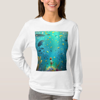 Het bekijken van de bodem van het zee - het Ontwer T-shirt