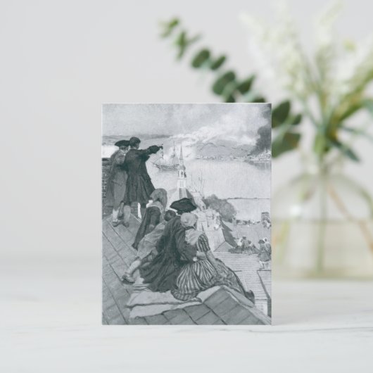 Het bekijken van de gevechten in Bunker Hill illus Briefkaart (Staand voorkant)