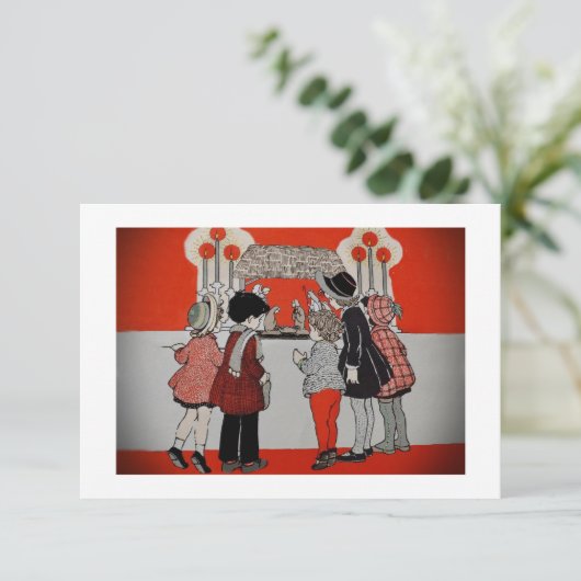 Het bekijken van de Scène van de Manger Kaart (Staand voorkant)