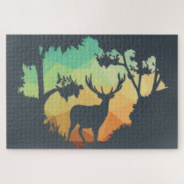 Het bekijken van Deer Silhouette in het vreedzame  Legpuzzel