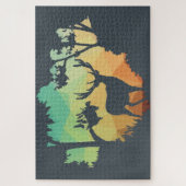 Het bekijken van Deer Silhouette in het vreedzame Legpuzzel (Verticaal)