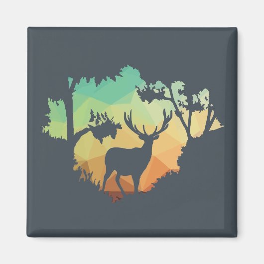 Het bekijken van Deer Silhouette in het vreedzame  Magneet (Voorkant)