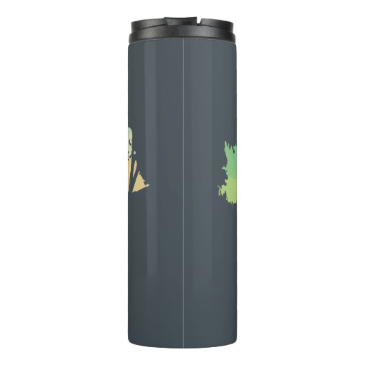 Het bekijken van Deer Silhouette in het vreedzame  Thermosbeker (Achterkant)