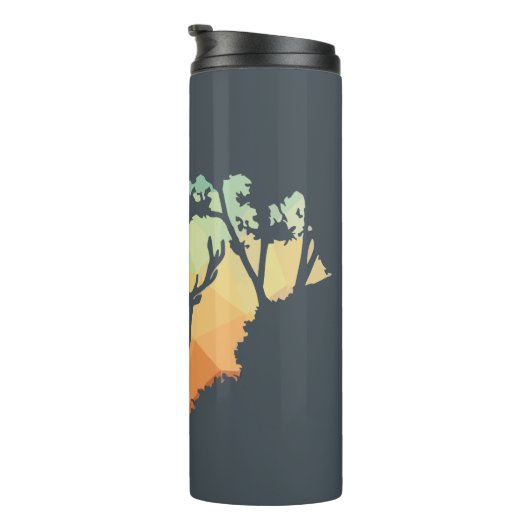 Het bekijken van Deer Silhouette in het vreedzame  Thermosbeker (Geroteerd rechts)