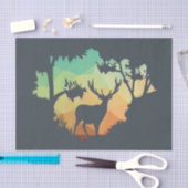 Het bekijken van Deer Silhouette in het vreedzame  Tissuepapier (Craft)