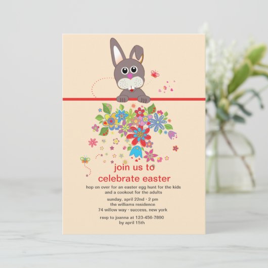 Het bekijken van u Pasen partijuitnodiging Kaart (Staand voorkant)