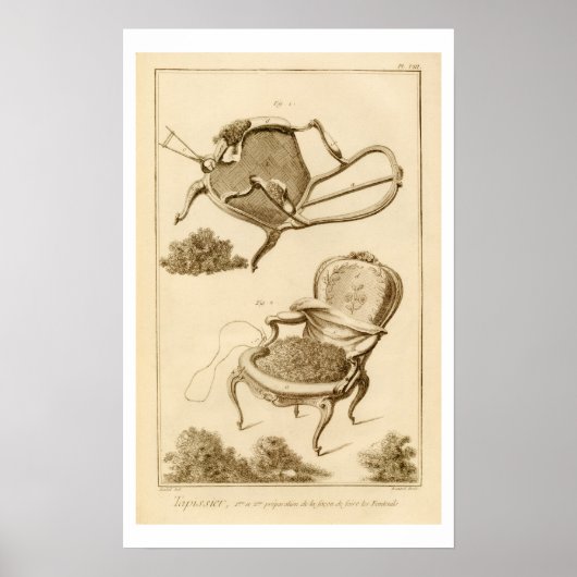 Het bekleden van een stoel van de "Enc" Poster (Voorkant)