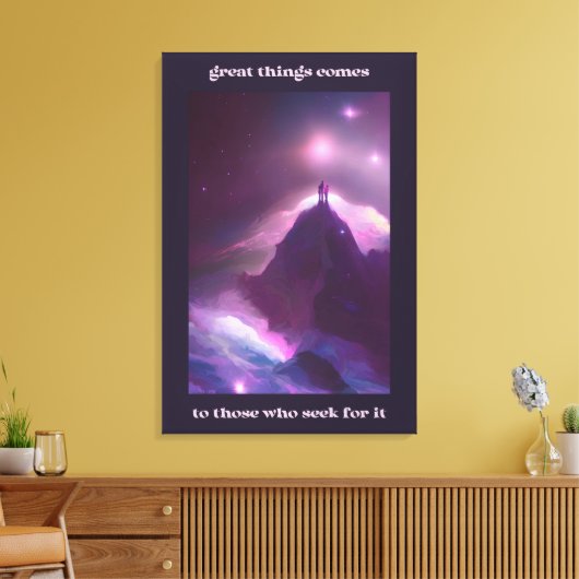 Het beklimmen om de grootsheid te bereiken citeert canvas afdruk (Insitu (Woonkamer))