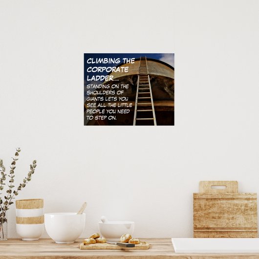 Het beklimmen van de bedrijfsladder geeft perspect poster (Keuken)
