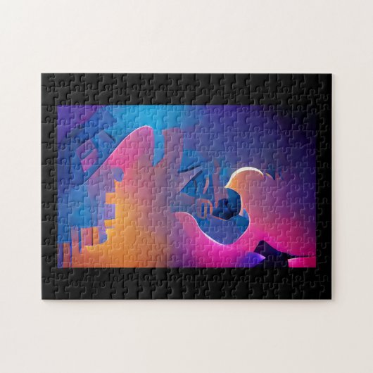 Het beklimmen van de droomtoren abstracte digitale legpuzzel (Horizontaal)