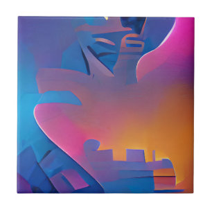 Het beklimmen van de droomtoren abstracte digitale tegeltje