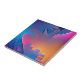 Het beklimmen van de droomtoren abstracte digitale tegeltje (Zijkant)