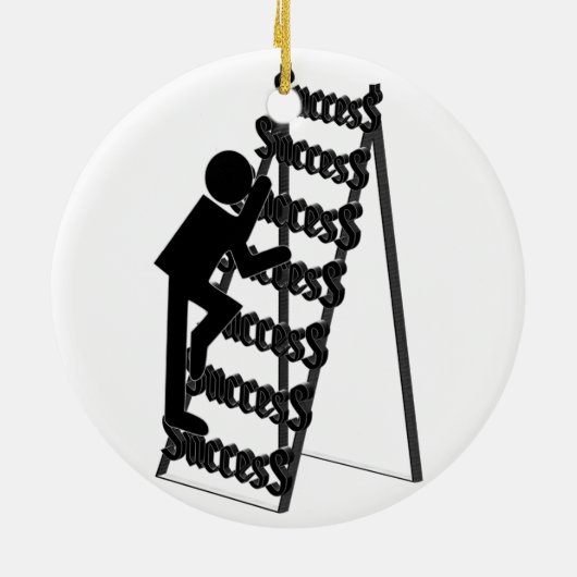 Het beklimmen van de Ladder van Succes Keramisch Ornament (Achterkant)