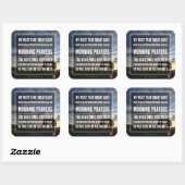 Het belang van de gebeden van morgen vierkante sticker (Vel)