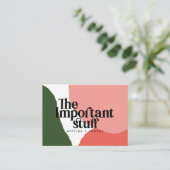 Het belangrijke spul moderne abstracte trouwdetail informatiekaartje (Staand voorkant)