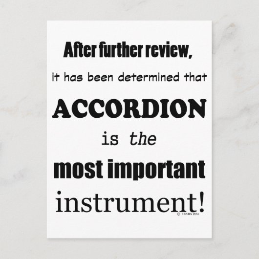Het belangrijkste accordion-instrument briefkaart (Voorkant)
