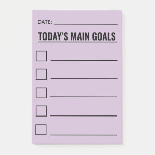 Het belangrijkste doel van vandaag checklist Paars Post-it® Notes
