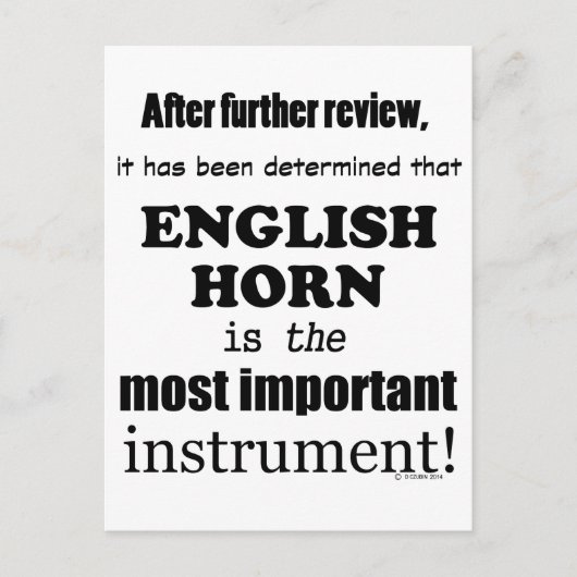 het belangrijkste instrument voor de Engelse horn Briefkaart (Voorkant)