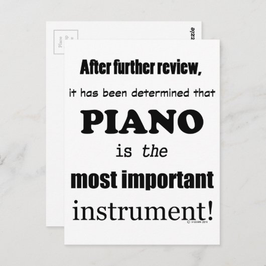 Het belangrijkste Piano-instrument Briefkaart (Voorkant / Achterkant)