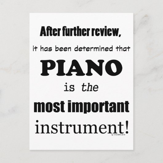 Het belangrijkste Piano-instrument Briefkaart (Voorkant)