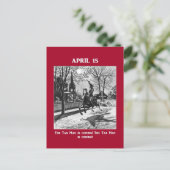 Het belastingMan komt eraan! Briefkaart (Staand voorkant)