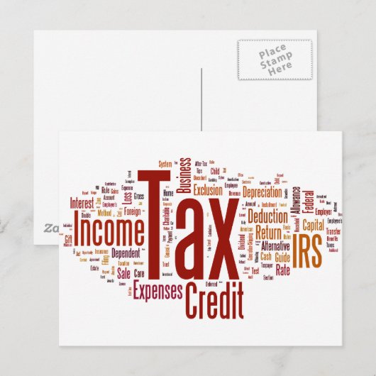 Het belastingseizoen is hier briefkaart (Voorkant / Achterkant)