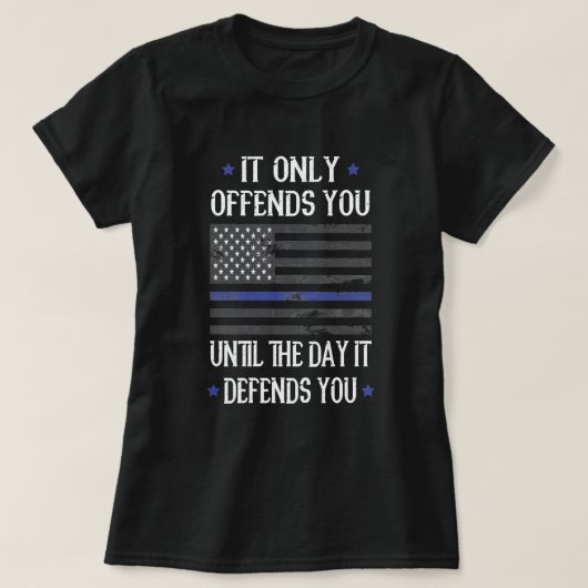 Het beledigt je tot het je Amerikaanse vlag verded T-shirt (Design voorkant)