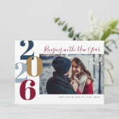 Het bellen in de Foto van het Verloving van het Ni Feestdagenkaart (Staand voorkant)