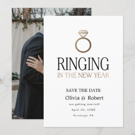 Het bellen in Nieuw Jaar sparen de Datum met Foto Kaart