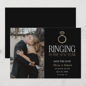 Het bellen in Nieuw Jaar sparen de Datum met Foto  Kaart (Voorkant / Achterkant)