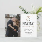 Het bellen in Nieuw Jaar sparen de Datum met Foto Kaart (Staand voorkant)