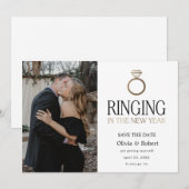 Het bellen in Nieuw Jaar sparen de Datum met Foto Kaart (Voorkant / Achterkant)