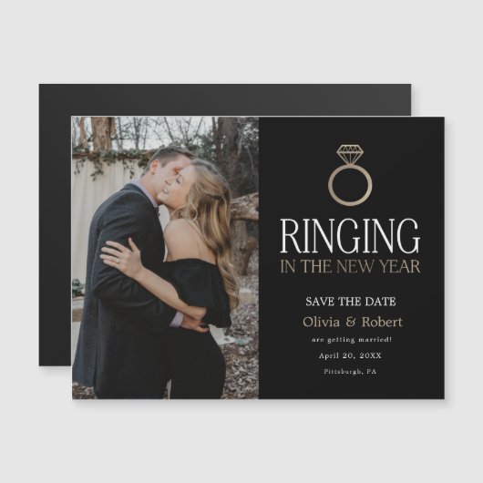 Het bellen in Nieuw Jaar sparen de Magnet van de F (Voorkant / Achterkant)