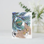 Het bengelen verleiding, het Ornament van Kerstmis Feestdagenkaart (Staand voorkant)