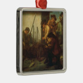 Het bereiden van de Pistolen (olie op doek) Metalen Ornament (Rechts)