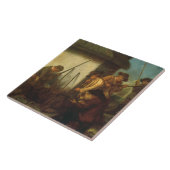 Het bereiden van de Pistolen (olie op doek) Tegeltje (Zijkant)