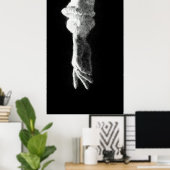 Het bereiken van de hand gloeiende schets kunst poster (Thuiskantoor)