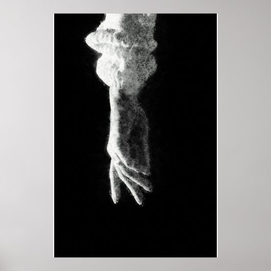 Het bereiken van de hand gloeiende schets kunst poster (Voorkant)