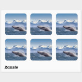 Het bereiken van de hoefjeswalvis in Alaska Vierkante Sticker (Vel)