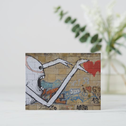 Het bereiken van een hart briefkaart (Staand voorkant)