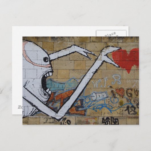 Het bereiken van een hart briefkaart (Voorkant / Achterkant)