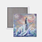 Het bereiken van Hawaiian Humpback Whale Magnet (Voorkant / Achterkant)