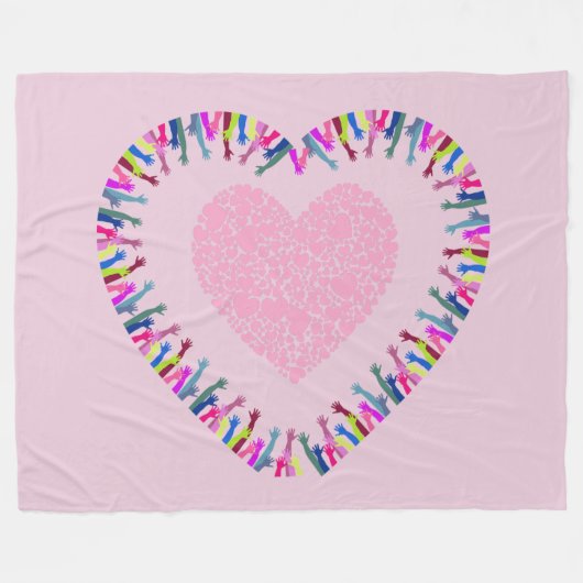 Het bereiken van liefde fleece deken (Voorkant (Horizontaal))